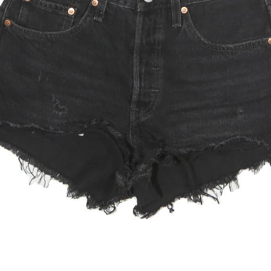 LEVI'S Womens Black Denim Cut-Off Shorts M W30 Distressed Casual Summer