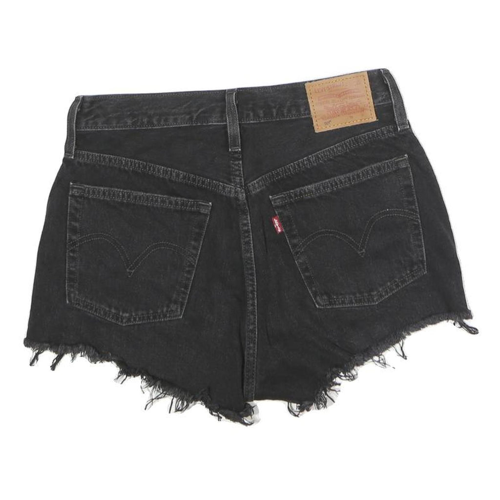 LEVI'S Womens Black Denim Cut-Off Shorts M W30 Distressed Casual Summer