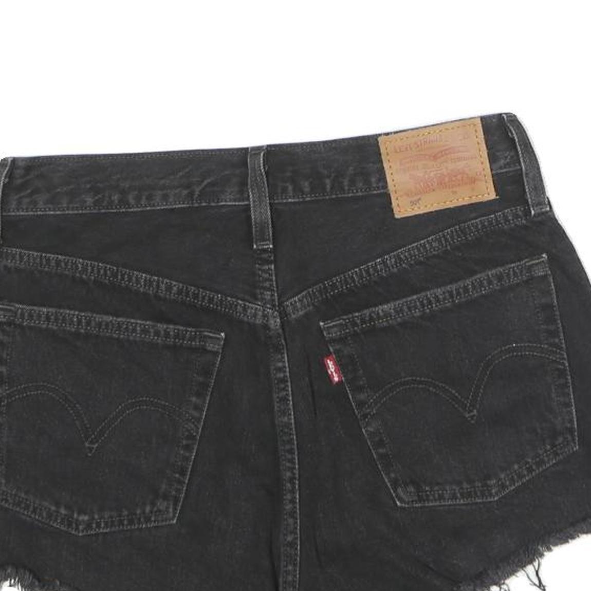 LEVI'S Womens Black Denim Cut-Off Shorts M W30 Distressed Casual Summer