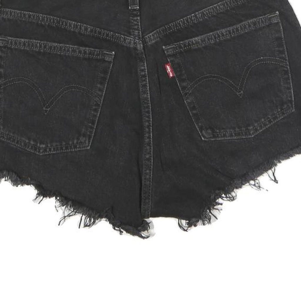 LEVI'S Womens Black Denim Cut-Off Shorts M W30 Distressed Casual Summer