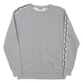 FILA Womens Grey Sweatshirt Crew Neck UK 14 Logo Tape Sleeve Casual Pullover
