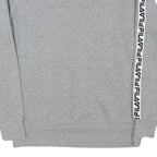 FILA Womens Grey Sweatshirt Crew Neck UK 14 Logo Tape Sleeve Casual Pullover