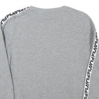 FILA Womens Grey Sweatshirt Crew Neck UK 14 Logo Tape Sleeve Casual Pullover