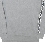 FILA Womens Grey Sweatshirt Crew Neck UK 14 Logo Tape Sleeve Casual Pullover