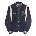 HILFIGER DENIM Mens Navy & Cream Letterman Cotton Blend Jacket S Button Varsity