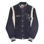 HILFIGER DENIM Mens Navy & Cream Letterman Cotton Blend Jacket S Button Varsity