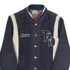 HILFIGER DENIM Mens Navy & Cream Letterman Cotton Blend Jacket S Button Varsity