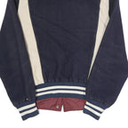 HILFIGER DENIM Mens Navy & Cream Letterman Cotton Blend Jacket S Button Varsity