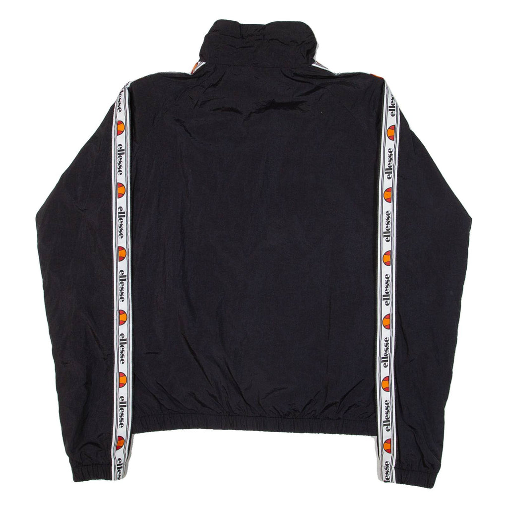 ELLESSE Womens Track Jacket Black Nylon Colourblock UK 6