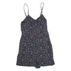 SUPERDRY Womens Playsuit Black Floral Wide-Leg M