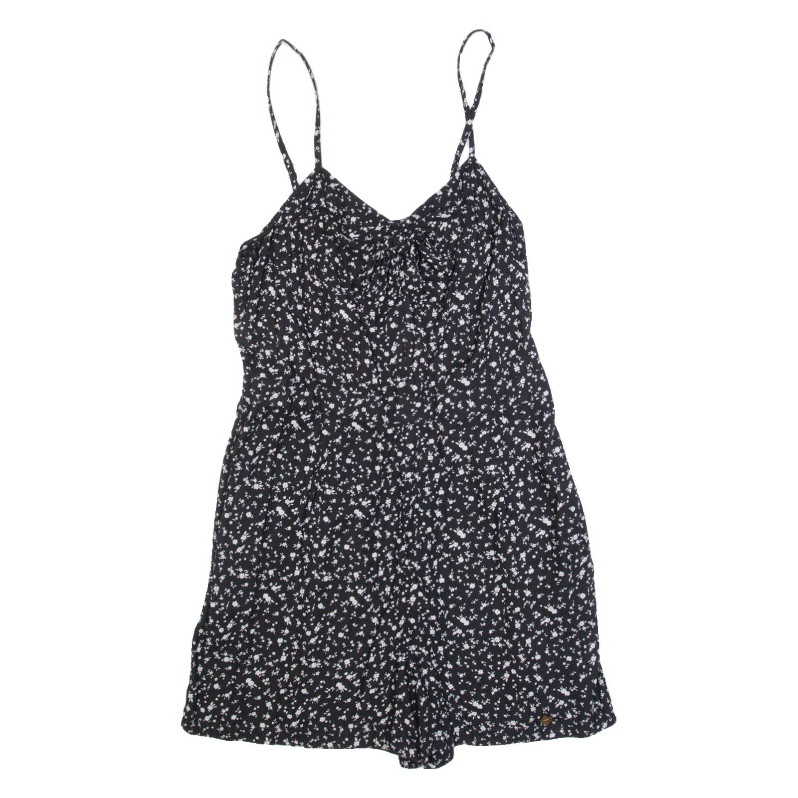 SUPERDRY Womens Playsuit Black Floral Wide-Leg M