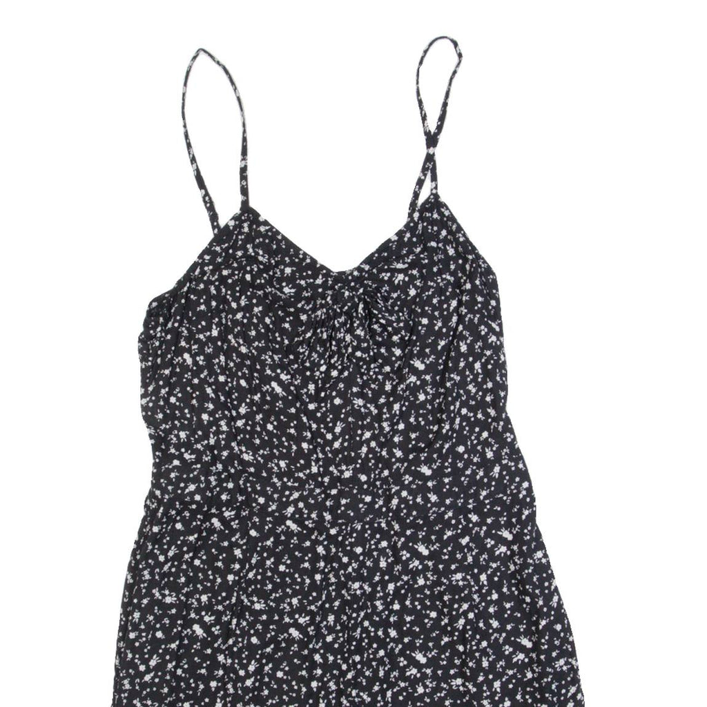 SUPERDRY Womens Playsuit Black Floral Wide-Leg M