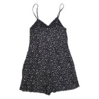 SUPERDRY Womens Playsuit Black Floral Wide-Leg M