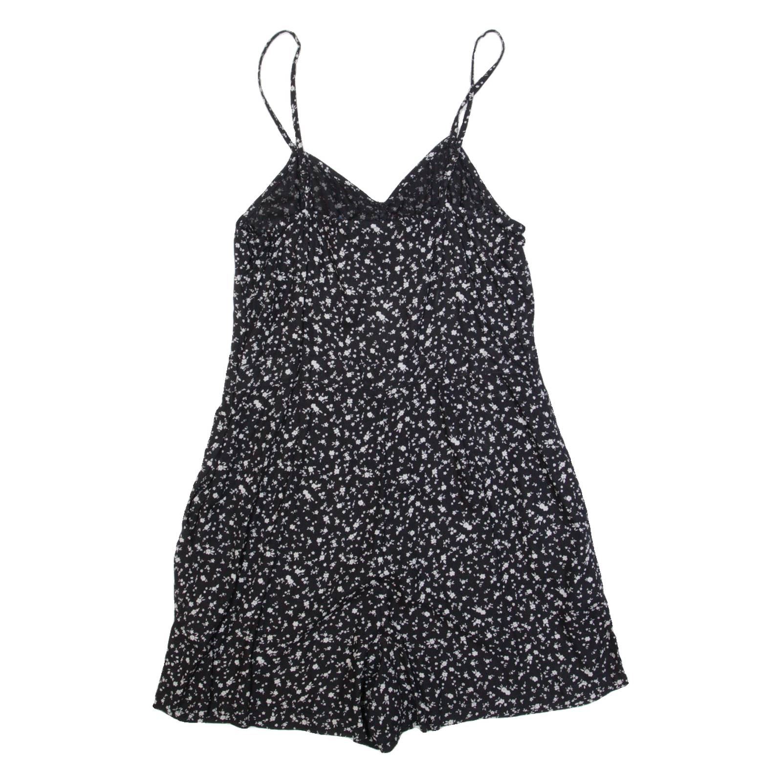 SUPERDRY Womens Playsuit Black Floral Wide-Leg M