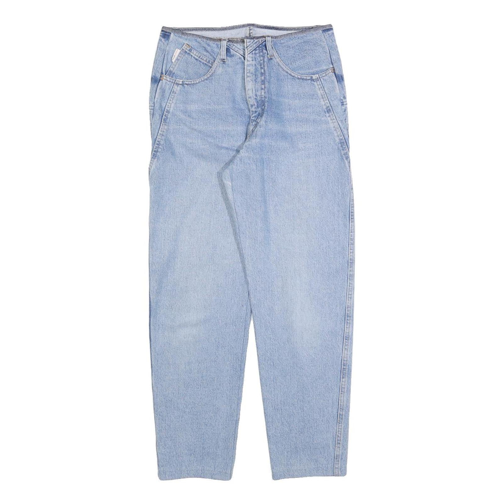 REVANCHE Womens Jeans Light Blue Regular Fit Straight Denim Rinse W28 L28