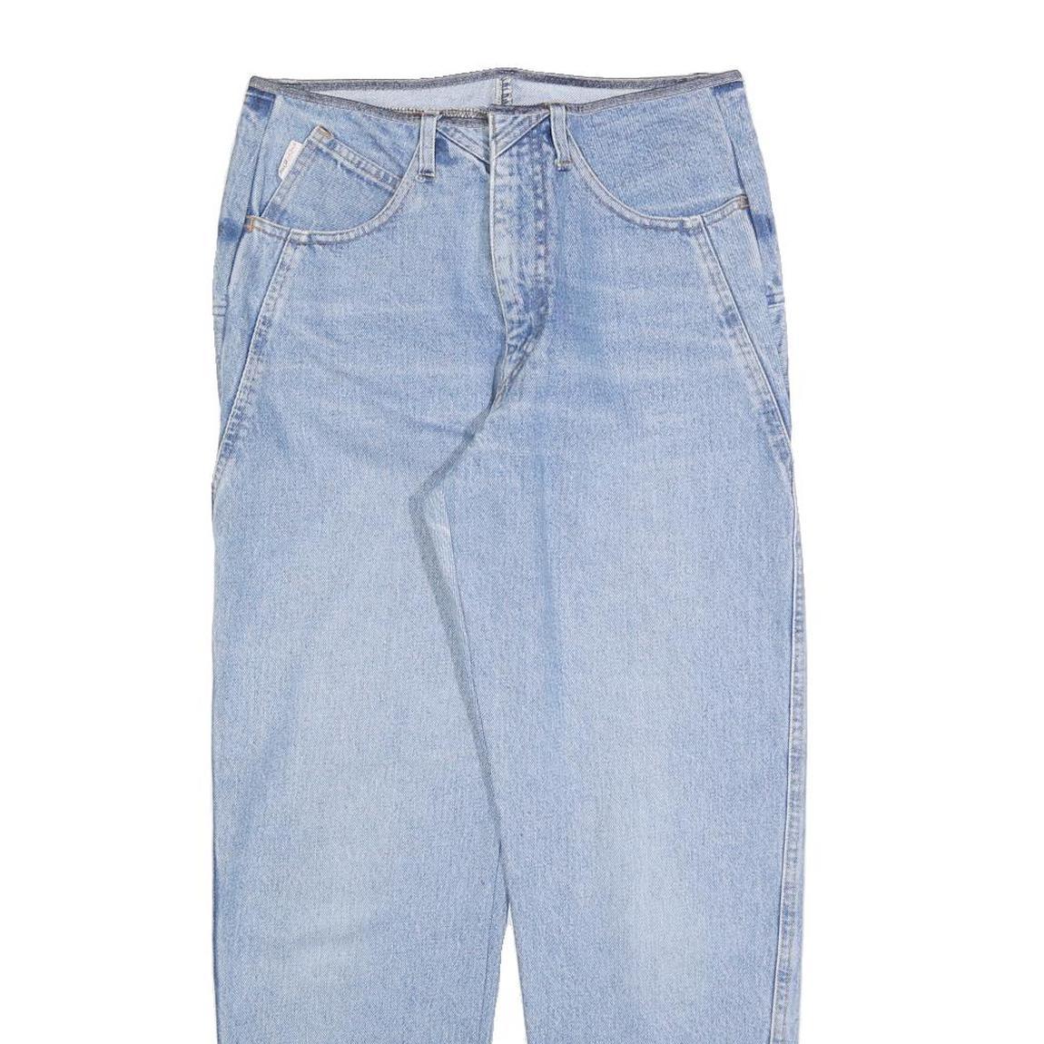 REVANCHE Womens Jeans Light Blue Regular Fit Straight Denim Rinse W28 L28