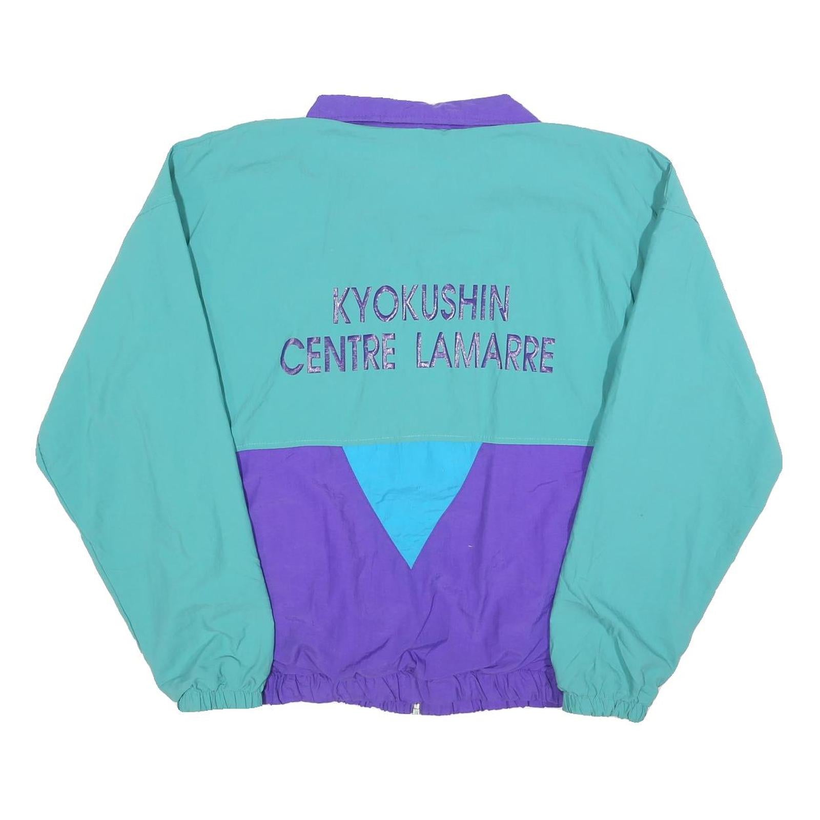 MG NATASPORT Mens Teal & Purple Kyokushin Panelled Zip Jacket M Polyester Blend