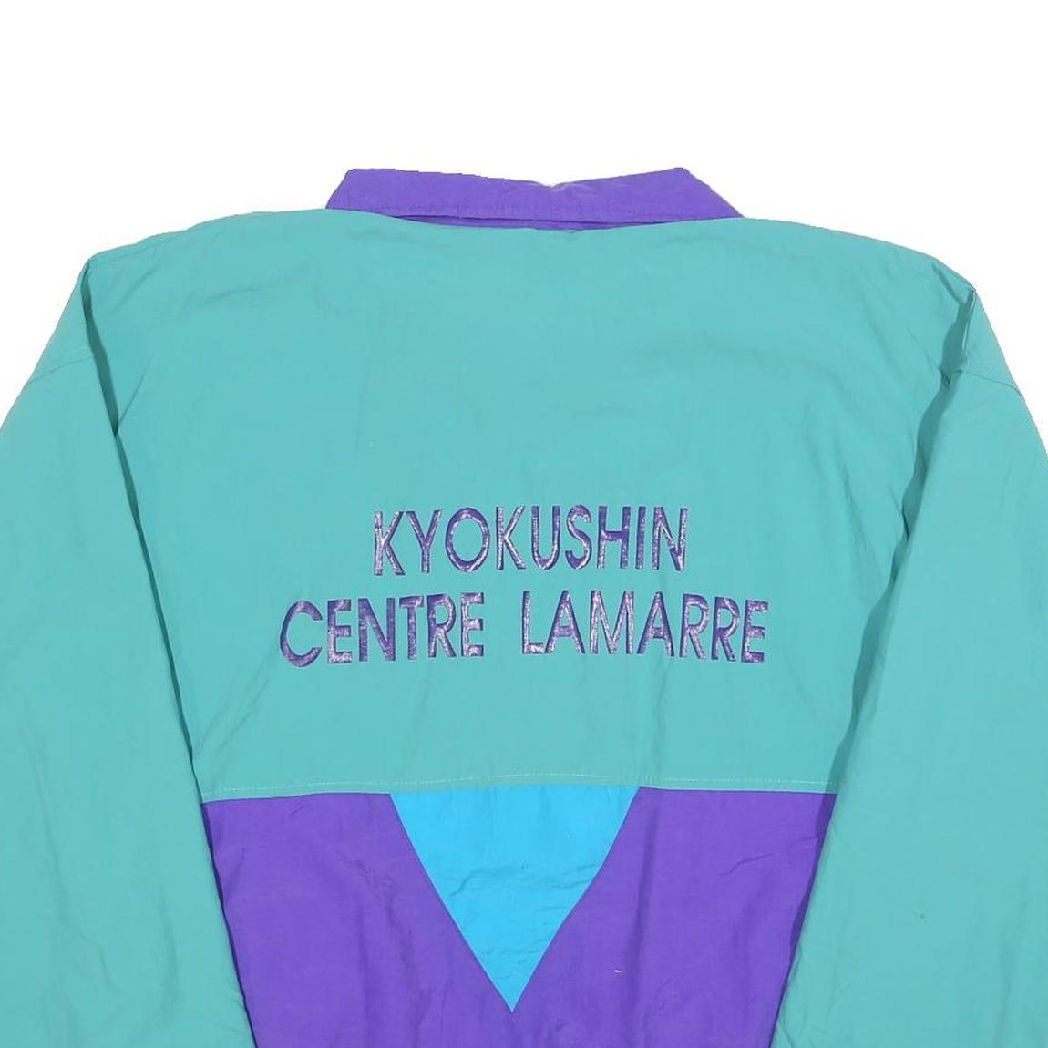 MG NATASPORT Mens Teal & Purple Kyokushin Panelled Zip Jacket M Polyester Blend