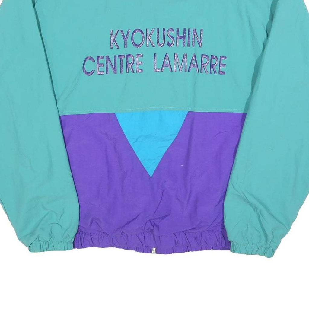 MG NATASPORT Mens Teal & Purple Kyokushin Panelled Zip Jacket M Polyester Blend