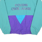 MG NATASPORT Mens Teal & Purple Kyokushin Panelled Zip Jacket M Polyester Blend