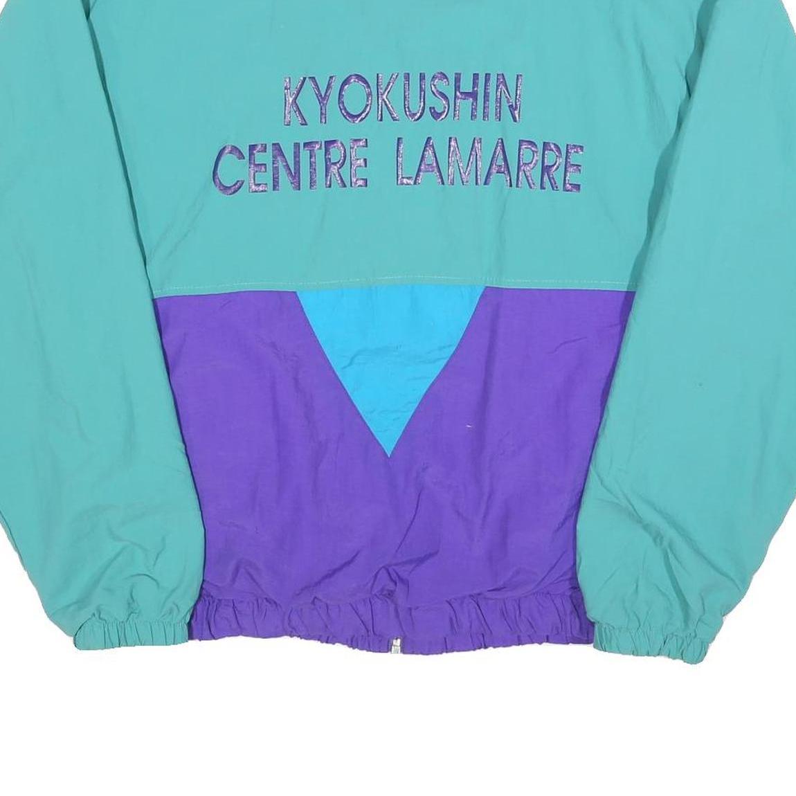 MG NATASPORT Mens Teal & Purple Kyokushin Panelled Zip Jacket M Polyester Blend