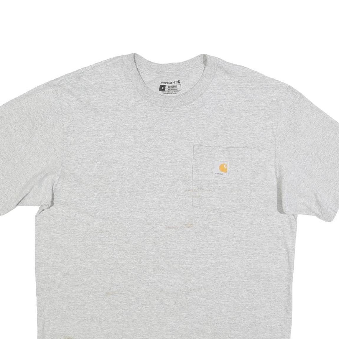 CARHARTT Mens Grey Pocket T-Shirt M Short Sleeve Crew Neck Workwear Casual