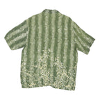 PURITAN Mens Green Polyester Blend Casual Shirt L Bamboo Print Short Sleeve