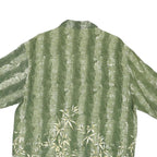 PURITAN Mens Green Polyester Blend Casual Shirt L Bamboo Print Short Sleeve