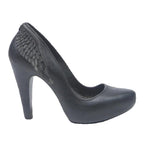 MELISSA Womens Black High Platform Heels Synthetic UK 5 Angel Wing Detail