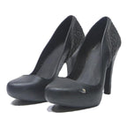 MELISSA Womens Black High Platform Heels Synthetic UK 5 Angel Wing Detail