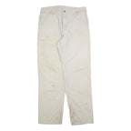 CARHARTT Mens Grey Cotton Blend Relaxed Straight Workwear Trousers W36 L36