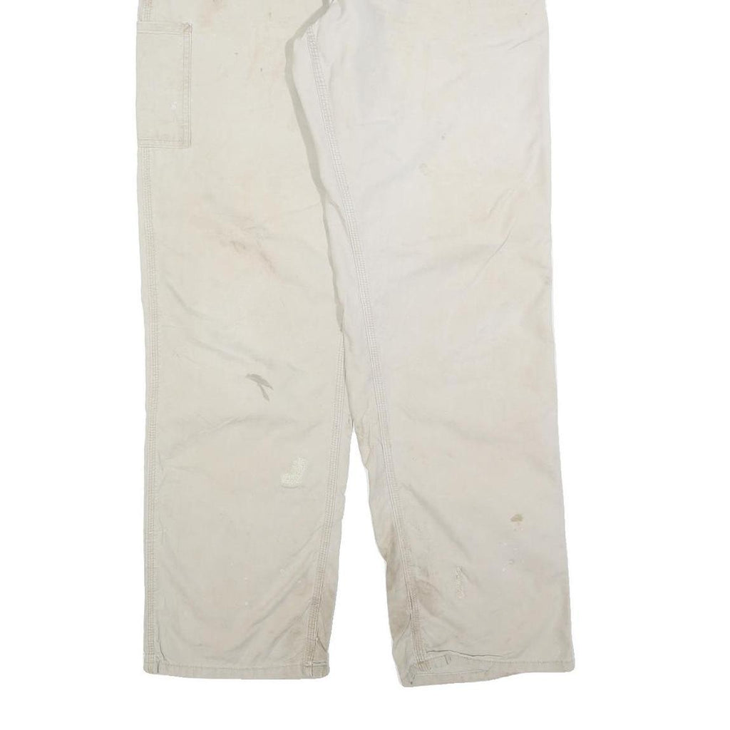 CARHARTT Mens Grey Cotton Blend Relaxed Straight Workwear Trousers W36 L36