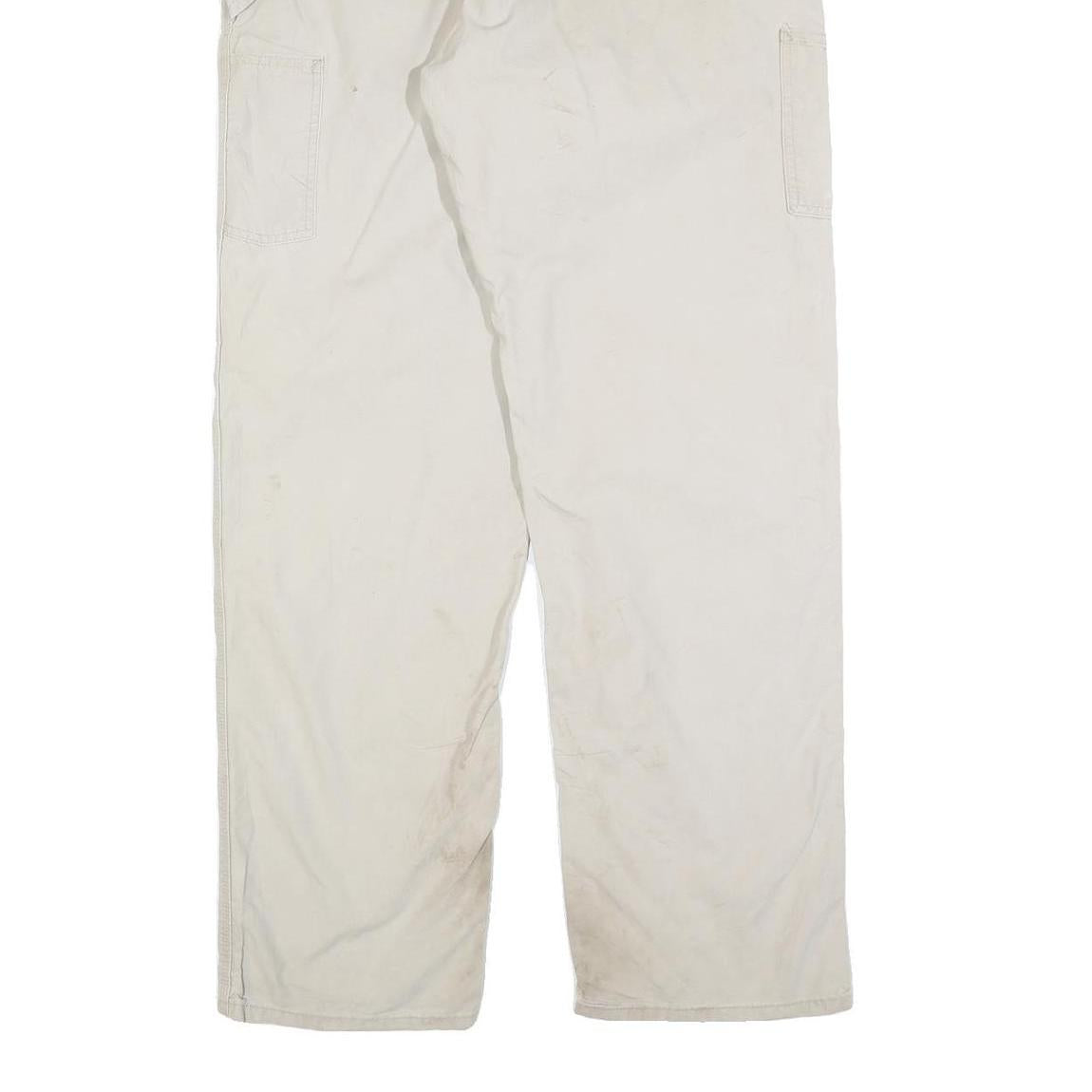 CARHARTT Mens Grey Cotton Blend Relaxed Straight Workwear Trousers W36 L36