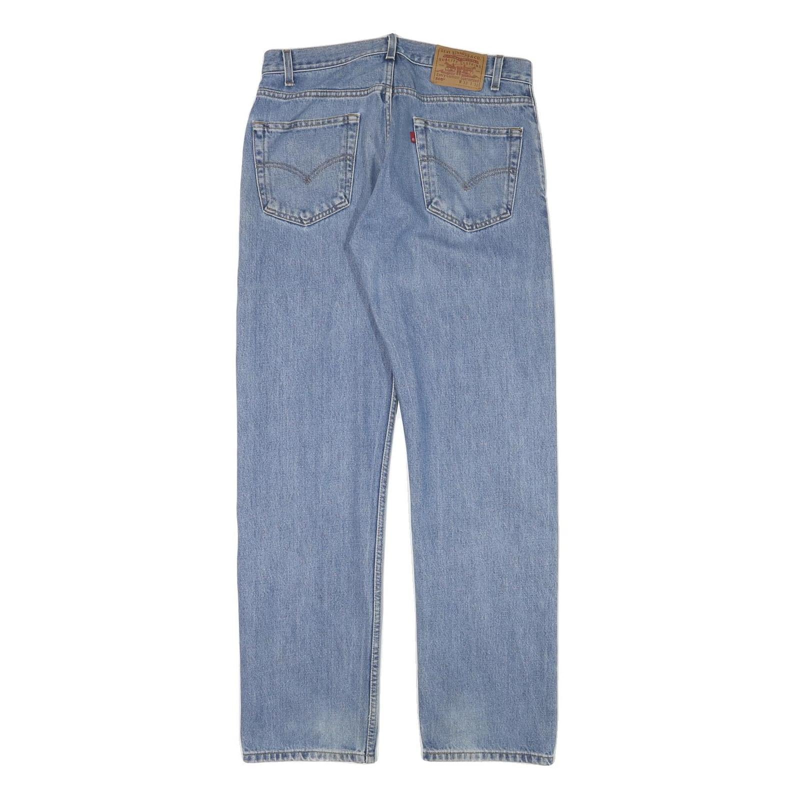 LEVI'S 505 Mens Blue Regular Straight Denim Cotton Blend Medium W32 L31 Zip