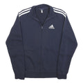 ADIDAS Mens Navy Blue Track Jacket S Cotton Sportswear Zip Zip-Up