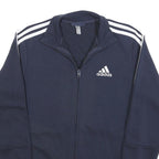 ADIDAS Mens Navy Blue Track Jacket S Cotton Sportswear Zip Zip-Up