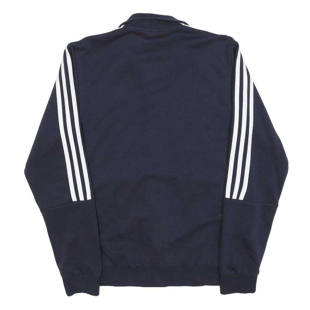 ADIDAS Mens Navy Blue Track Jacket S Cotton Sportswear Zip Zip-Up