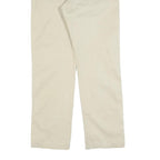 THINK PINK Womens Cotton Blend Beige Regular Straight Trousers W32 L30 Casual