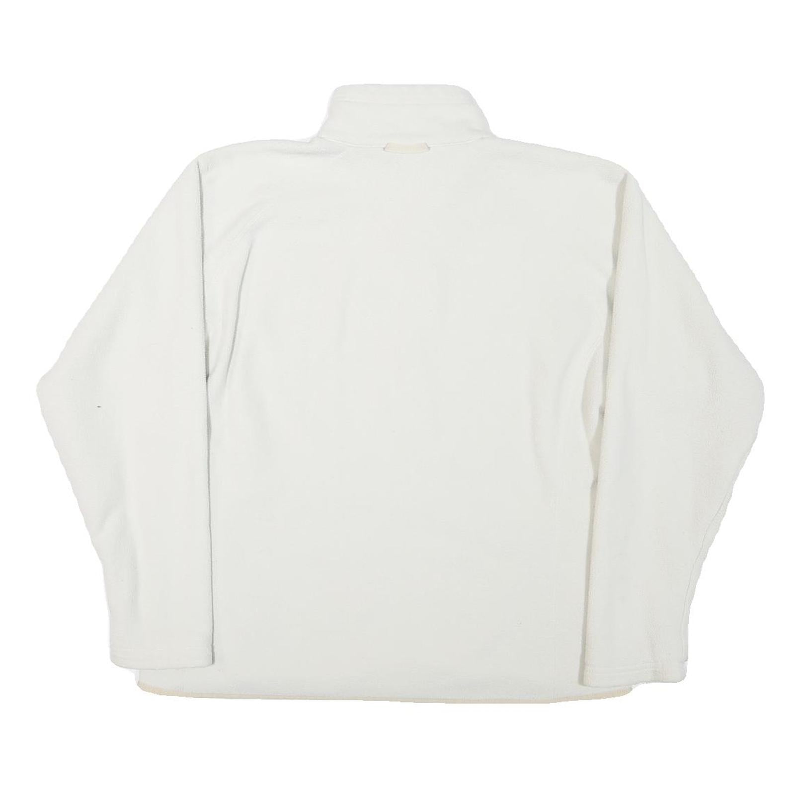 THE NORTH FACE Womens White Fleece Jacket L Polyester Blend Zip Casual Outdoor