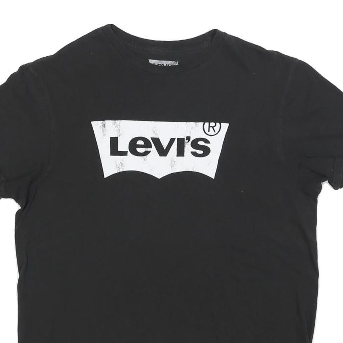 LEVI'S Womens Black Graphic T-Shirt M Short Sleeve Crew Neck Cotton Blend