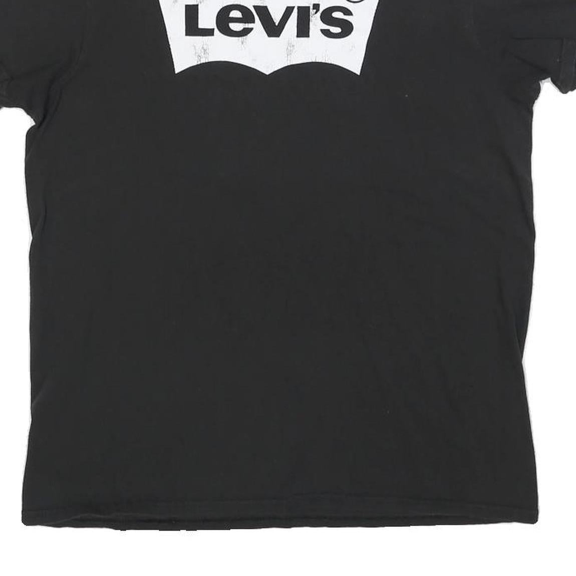 LEVI'S Womens Black Graphic T-Shirt M Short Sleeve Crew Neck Cotton Blend
