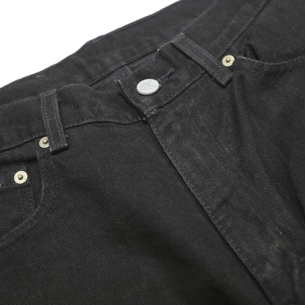 CALVIN KLEIN JEANS Womens Black Regular Straight Denim W27 L30 Zip Cotton
