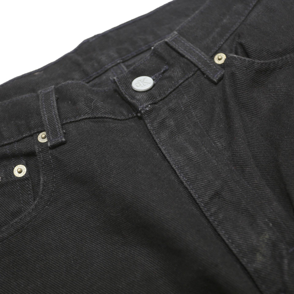 CALVIN KLEIN JEANS Womens Black Regular Straight Denim W27 L30 Zip Cotton