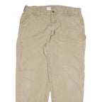 CARHARTT Mens Cotton Blend Beige Relaxed Straight Trousers W40 L32 Workwear