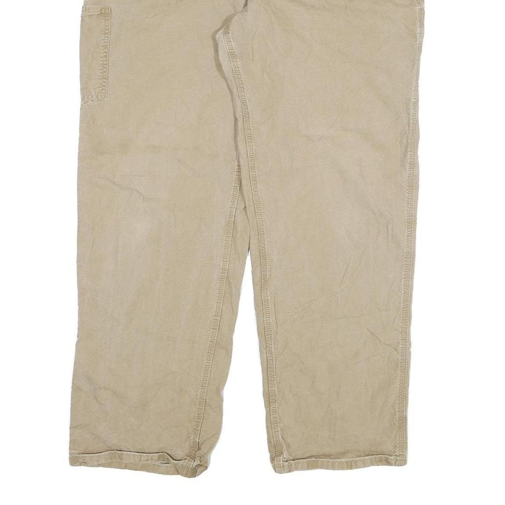 CARHARTT Mens Cotton Blend Beige Relaxed Straight Trousers W40 L32 Workwear