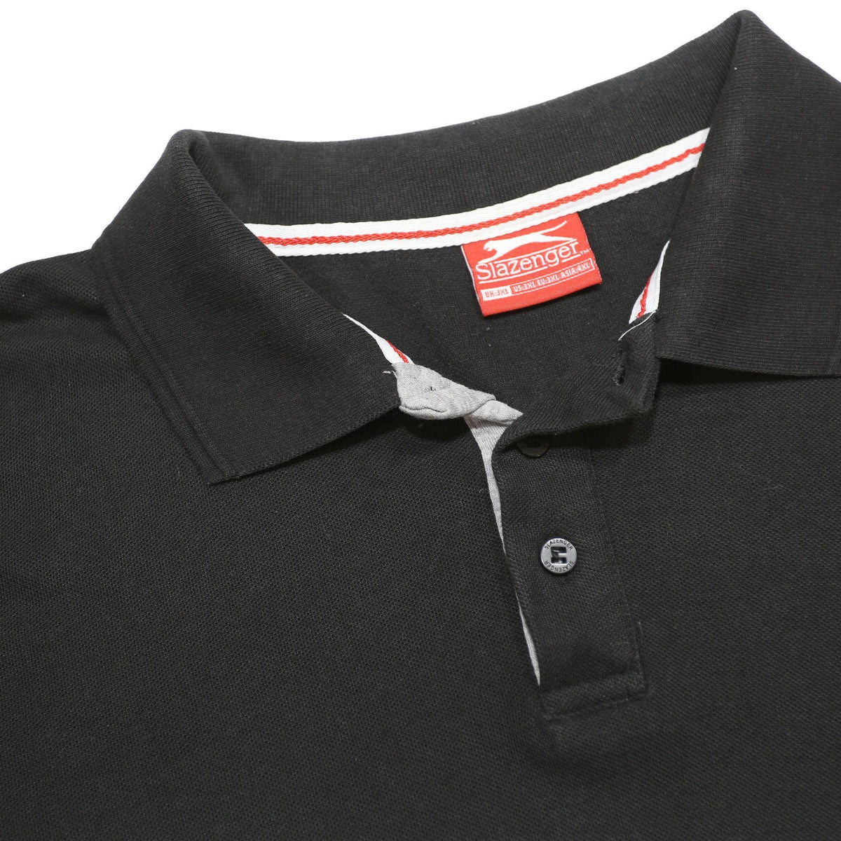 SLAZENGER Mens Black Short Sleeve Polo Shirt 3XL Cotton Blend Casual Sports