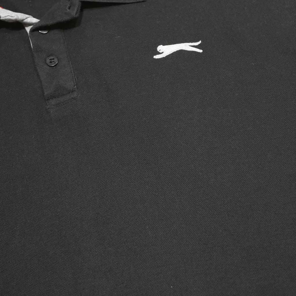 SLAZENGER Mens Black Short Sleeve Polo Shirt 3XL Cotton Blend Casual Sports
