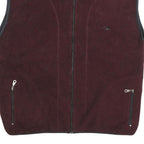 CHAMPION Mens Maroon Zip Up Fleece Jacket L Polyester Sleeveless Casual