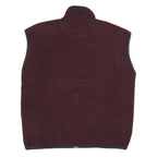 CHAMPION Mens Maroon Zip Up Fleece Jacket L Polyester Sleeveless Casual