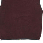CHAMPION Mens Maroon Zip Up Fleece Jacket L Polyester Sleeveless Casual